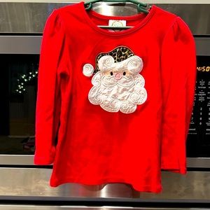 Size 6 Santa Shirt. Long sleeve. EUC
